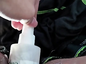 Asian boy hole penetrated by bottle