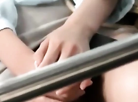 Sleepy Asian tied, groped, and used on the cause of bus