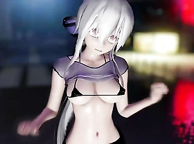 Haku Dancing In Sexy Gruff Skirt + Gradual Undressing (3D HENTAI)