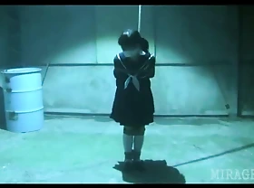 Japanese Schoolgirl tied and gagged in warehouse