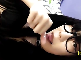 Asian teen femboy cumshot