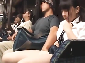 Schoolgirl (Kotomi Asakura) sex upstairs bus